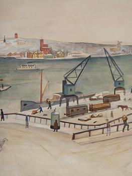 Eric Hallström, View of Skeppsholmen.