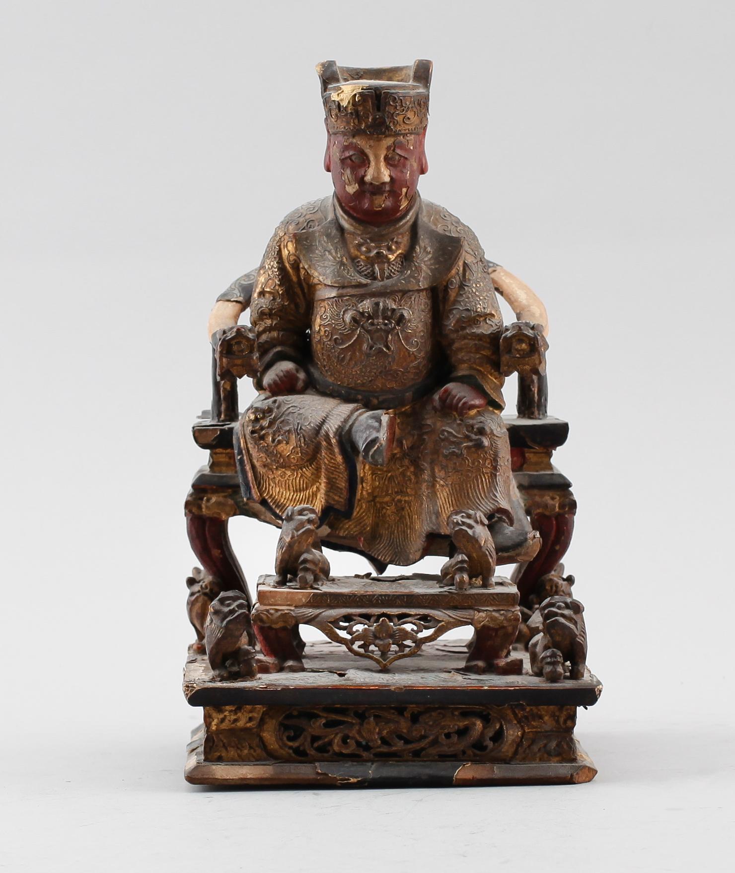 SKULPTUR, snidat trä, Kina, sannolikt 1800-tal.