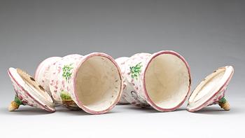 APOTEKSKÄRL, ett par, fajans. Historismus, 1800-tal.