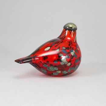 OIVA TOIKKA, lasilintu, Ruby bird (Rubiinilintu), signeerattu O Toikka Nuutajärvi.