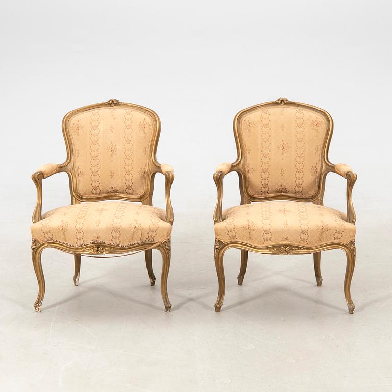 Pair of Louis XVI style armchairs, early 20th century.
