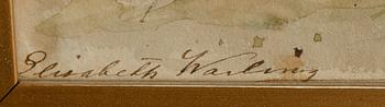 ELISABETH WARLING, akvarell, sign.
