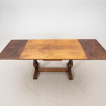A 1940s birch dining table/library table.