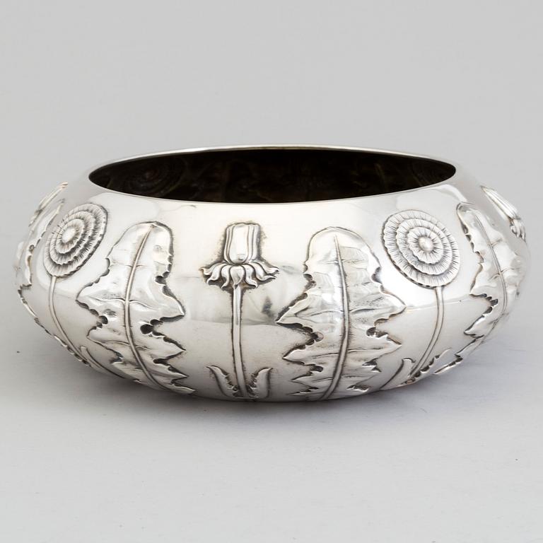 S & M BENZEN, skål, silver, jugend,  Köpenhamn, 1905.