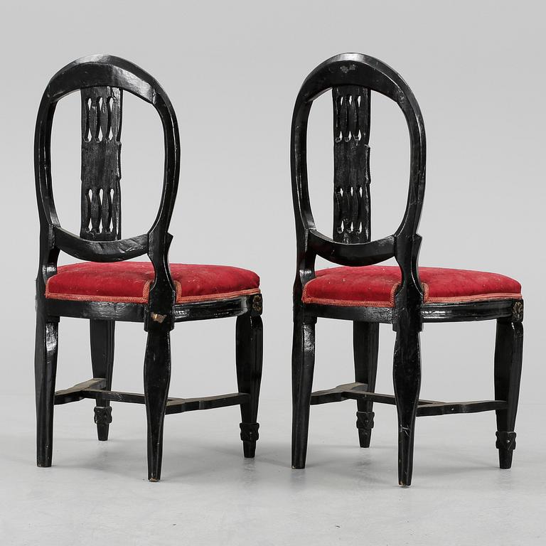 STOLAR, ett par, gustavianska, troligen Norge, 1800-talets början.