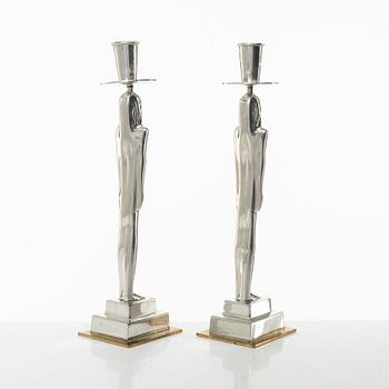 Edvin Öhrström, a pair of "Egyptisk" candlesticks, Firma Svensk Tenn, Stockholm 2008.