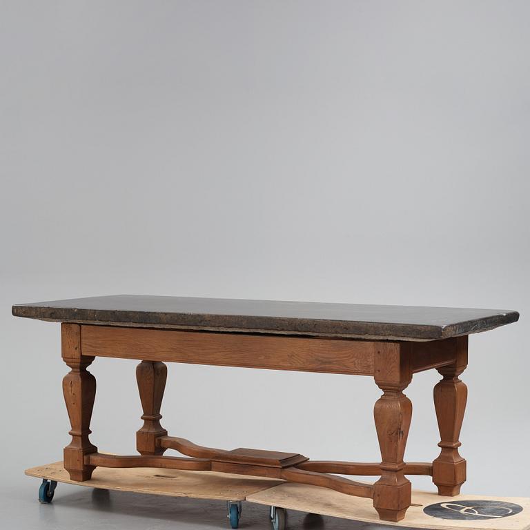 A Swedish stone top table, 19th century.