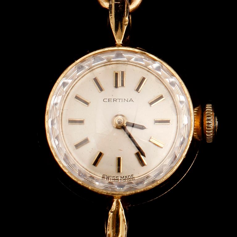 DAMARMBANDSUR, 18 k, 1939, Certina. Total vikt med urverk 21 g.