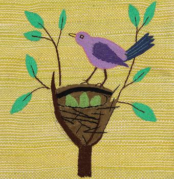 Four cushion covers, hand-embroidered Kelim, c. 50 x 50 cm.