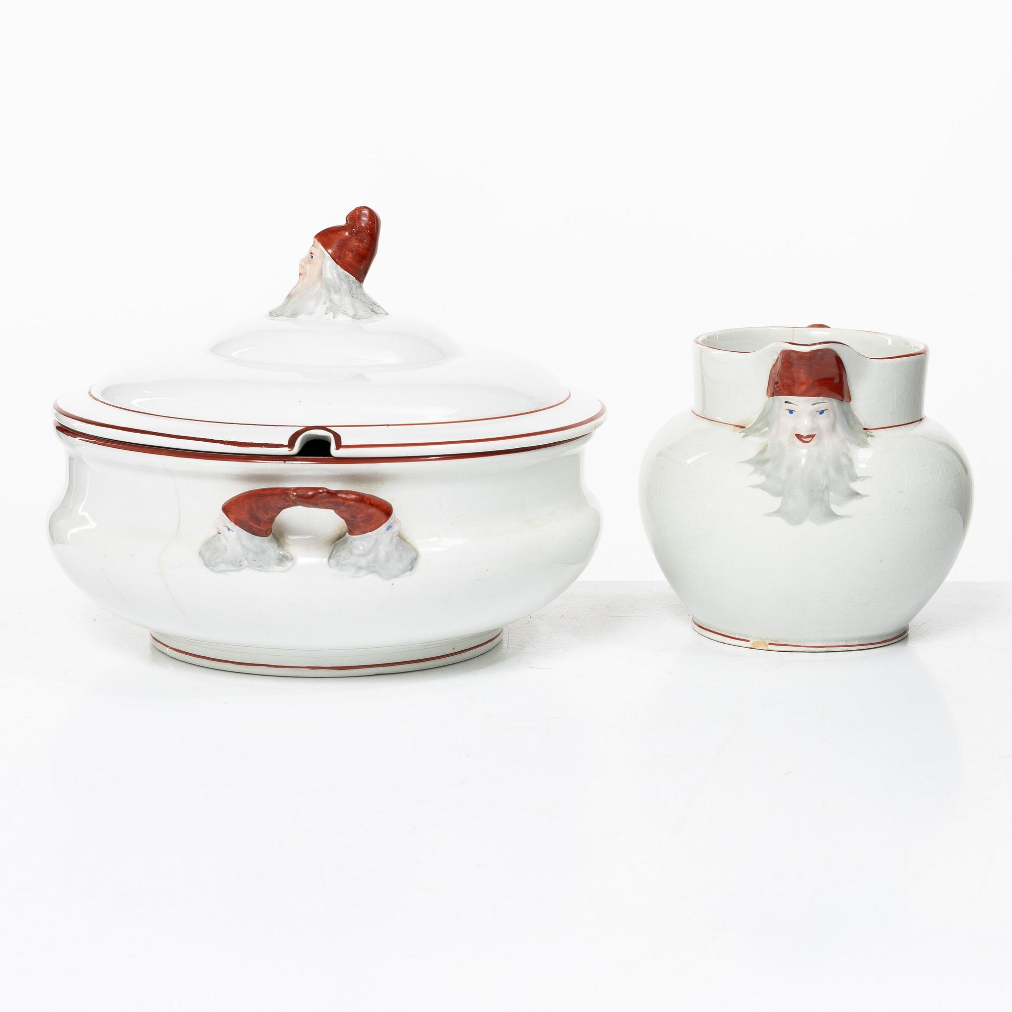 Rörstrand, a Christmas service pieces, 2 pcs, 'Herrgårdsjul', early 20th century.