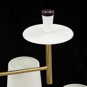 TAKLAMPA, mässing, plåtskärmar, 1960-tal.