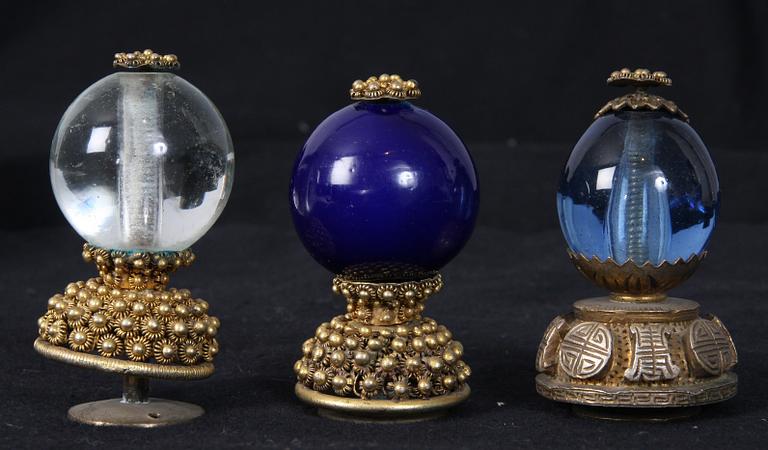 MANDARINKNAPPAR, 3 st, 1900-tal.