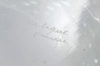 VAS, glas, etsad signatur Lalique France.