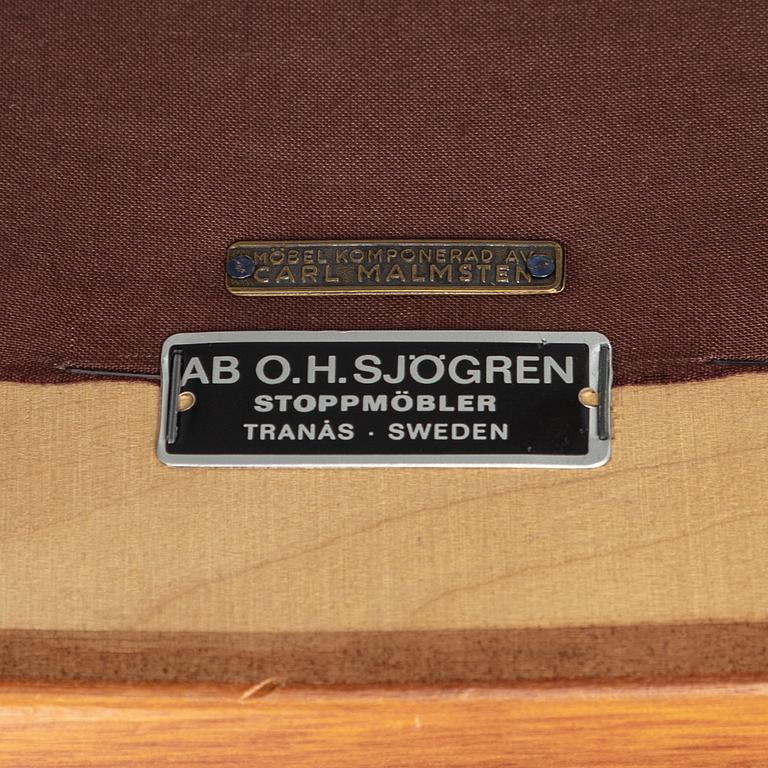 CARL MALMSTEN, a 'Vår Fru' mahogany easy chair from AB O.H. Sjögren, Tranås. Second half of the 20th century.