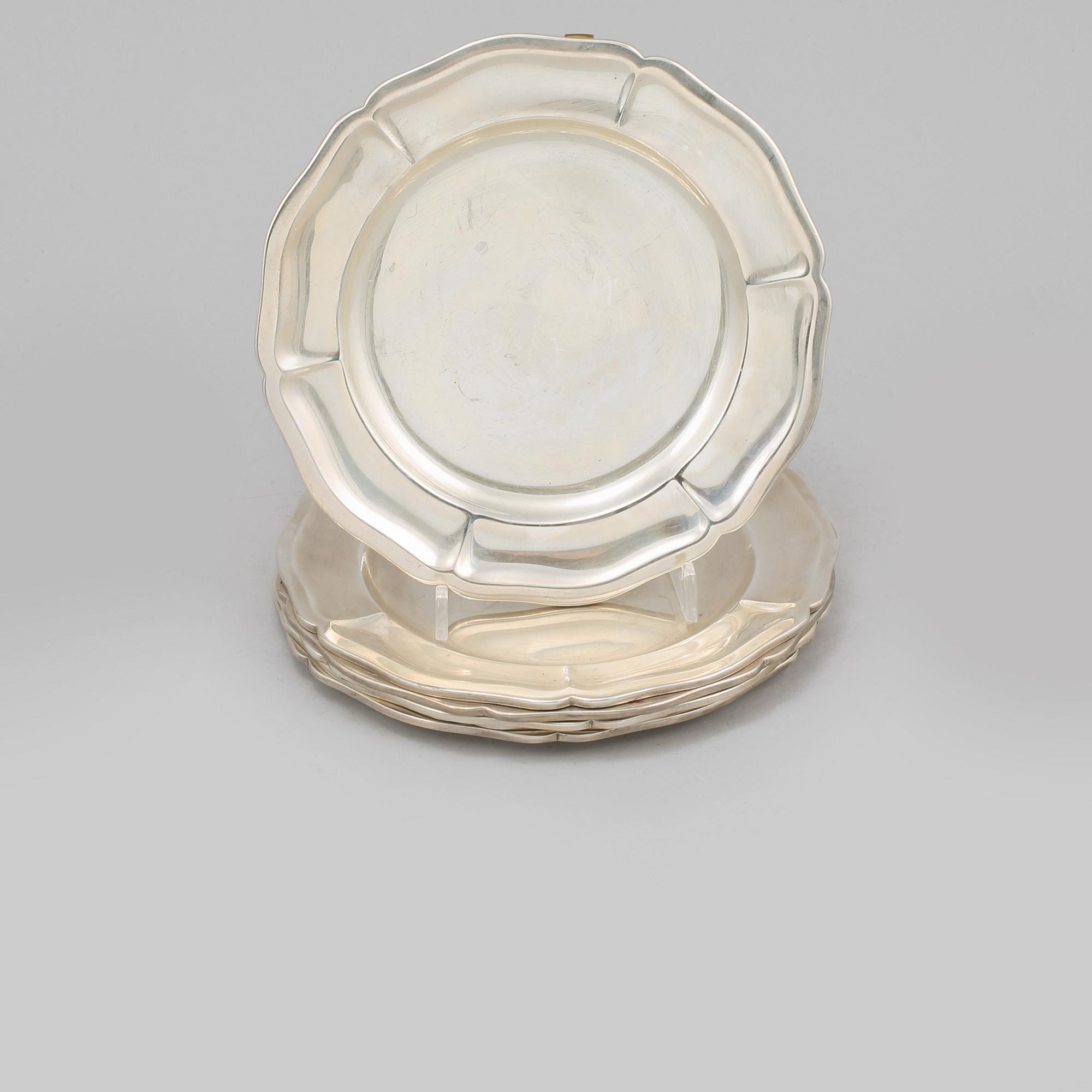 ASSIETTER, 6 st, silver, Mexico, 1900-tal, vikt 1180 gram.