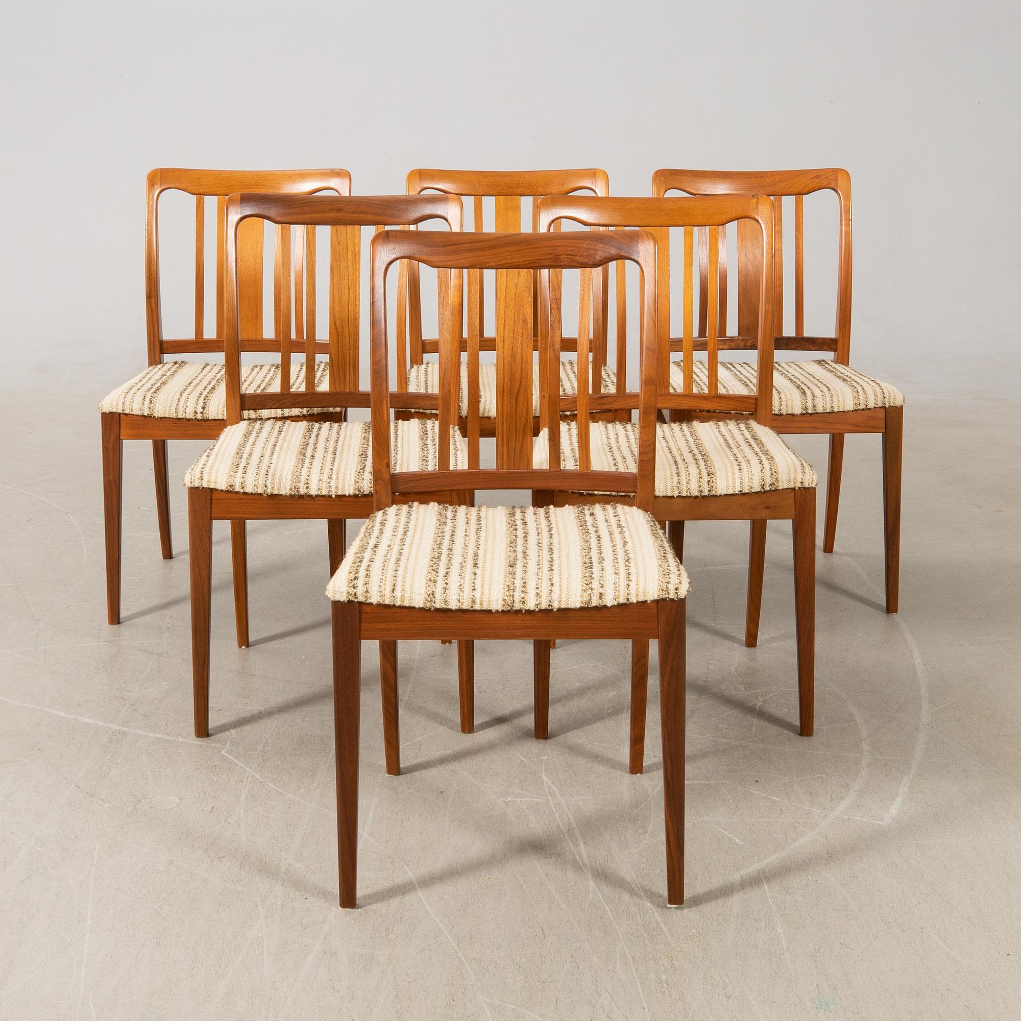 Chairs 6 pcs AB Linde Nilsson Lammhult 1960s/70s.