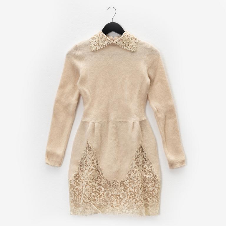 Valentino, a woolmix and lace dress, size S.