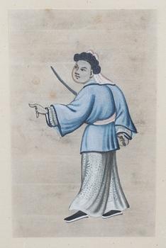 OKÄND KONSTNÄR, 2 st, gouacher, Kina, 1900-talets första hälft.