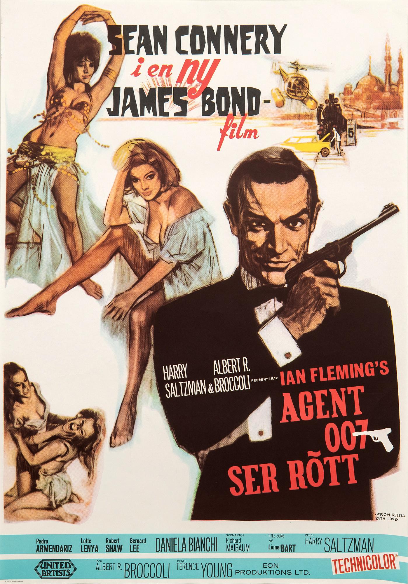 Filmaffisch James Bond "Agent 007 Ser Rött" ("From Russia With Love").