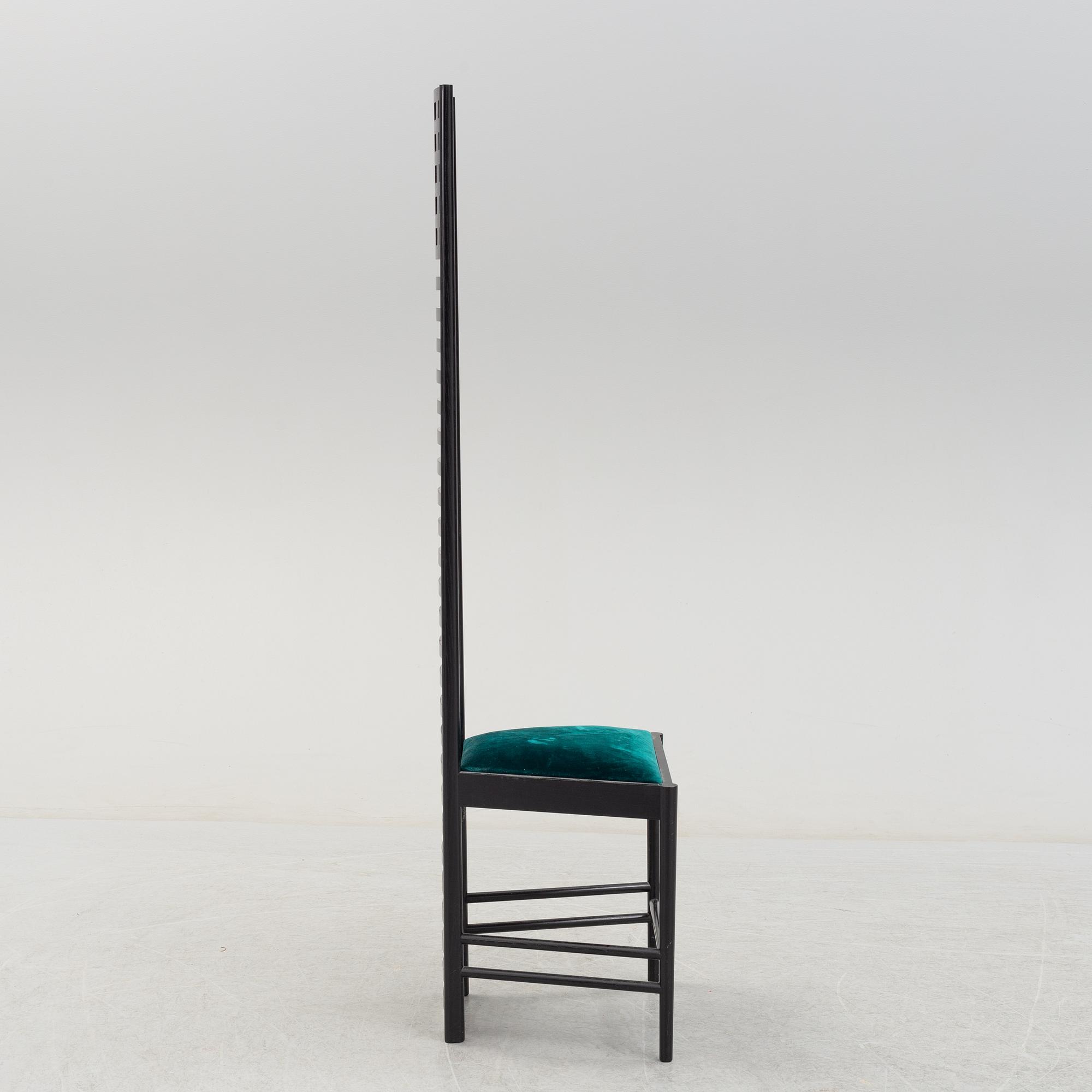 A 'Hill house 1' chair by Charles Rennie Macintosh for Cassina, Italy, designed in 1902, 21st century.