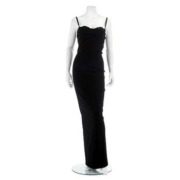 644. DOLCE & GABBANA, a black evening dress. Italian size 40.