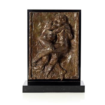 Gudmar Olovson, relief/sculpture. Signed. Numbered. Foundry mark. Bronze, total height 47.5 cm, length 35 cm.