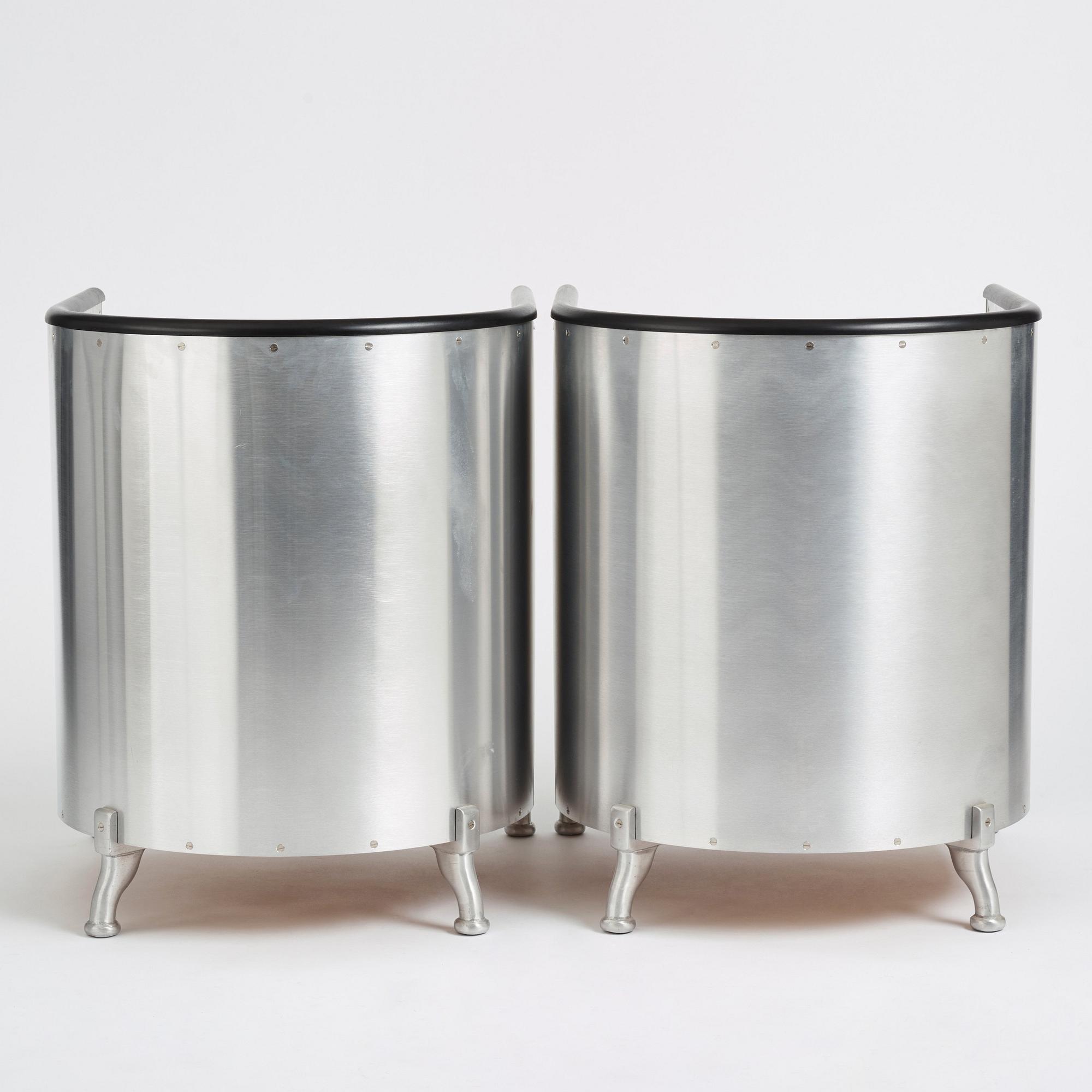 Mats Theselius, fåtöljer, ett par, "Aluminiumfåtölj", Källemo, Värnamo.