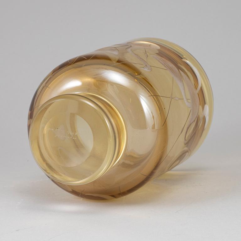 A Vicke Lindstrand engraved glass vase, Kosta, Sweden 1950-60's.