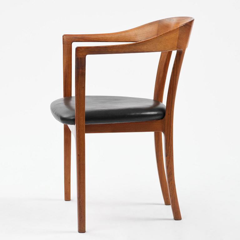 Ole Wanscher, a rosewood armchair, cabinetmaker A.J. Iversen, Denmark, 1950s-60s.
