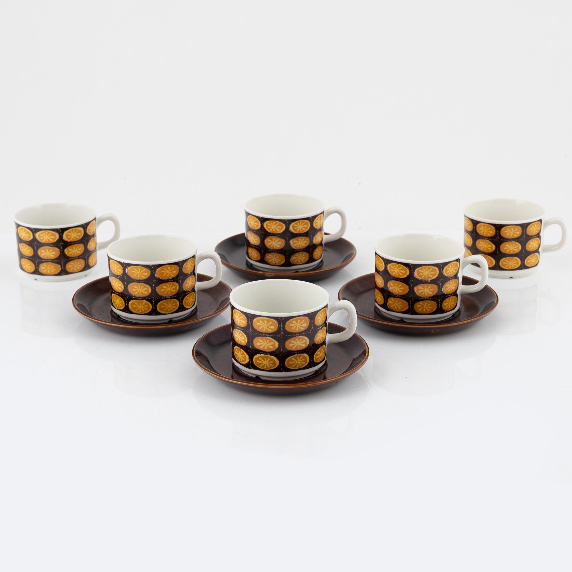 Helmer Ringström, service, 4 pcs, "Lemon", Gefle, second half of the 20th century.
