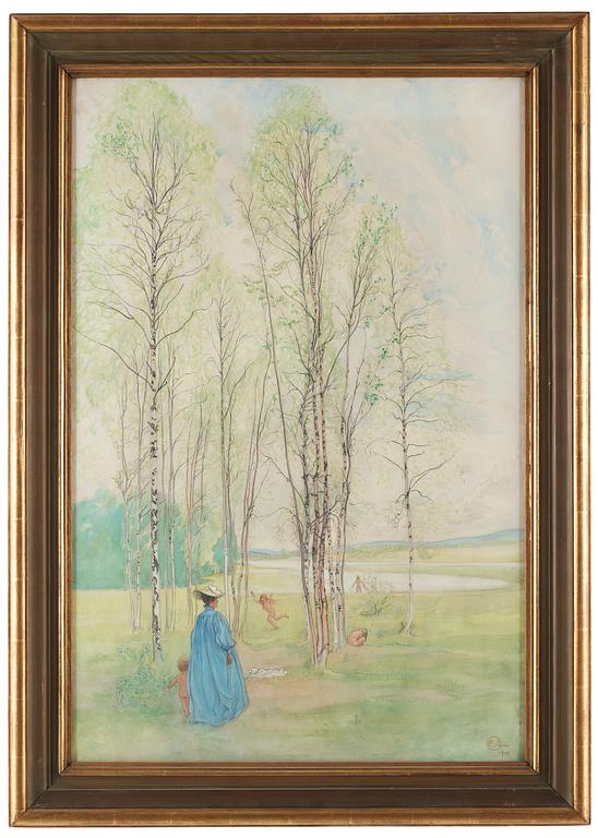 Carl Larsson, ”Våridyll” ("I grönan lund"/"De badande barnen"/"Idyll") [Spring idyll].