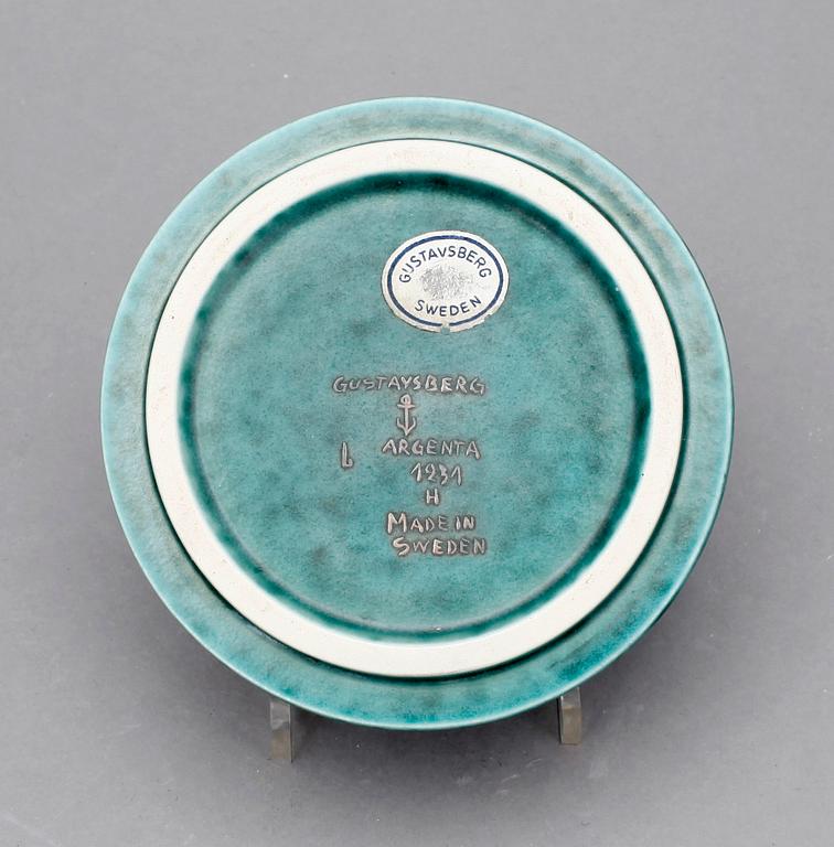 PARTI KERAMIK, 5 delar, "Argenta" Wilhelm Kåge, Gustavsberg.