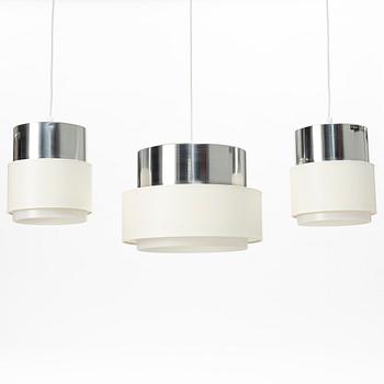 Uno & Östen Kristiansson, a group of three ceiling lights from the 'Cylindus-series', Luxus, Vittsjö, 1970's.