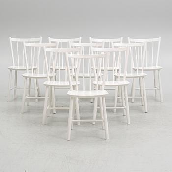 Børge Mogensen, a set of 10 chairs, "J49", Fredericia Furniture, Denmark, 2012.