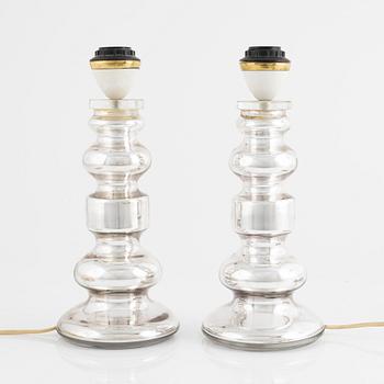 Gustaf Leek, probably. A pair of table lamps, second half of the 20th Century.