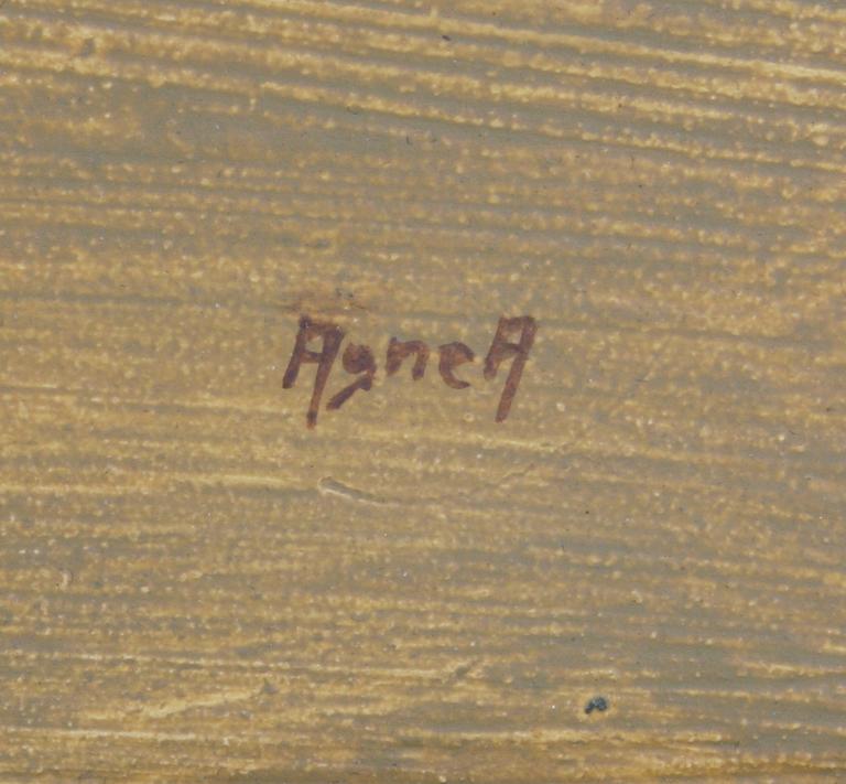 AGNE ARONSSON, olja på pannå, sign.