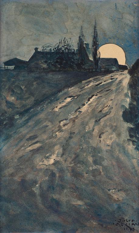 Gösta Adrian-Nilsson, Moonlit road.