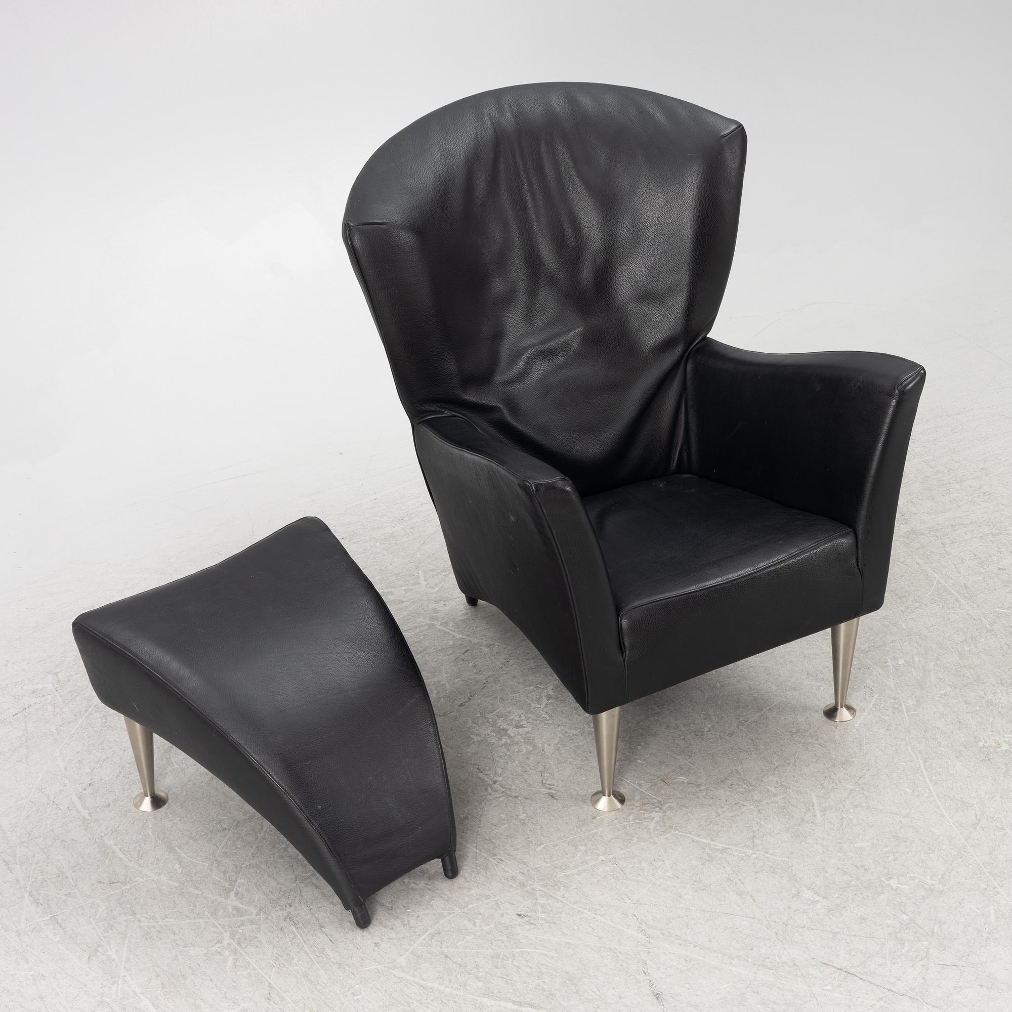 Gijs Papavoine, armchair with footstool, 'Castor', Montis, Italy.