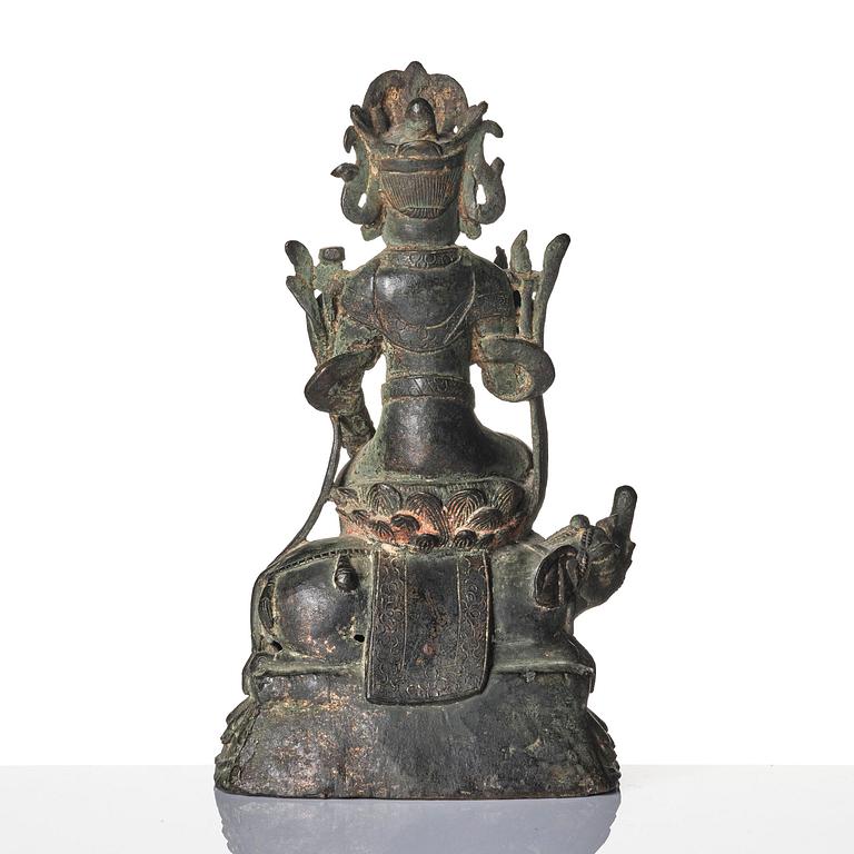 Boddhisattva sittandes på elefant, troligen sen Mingdynasti.