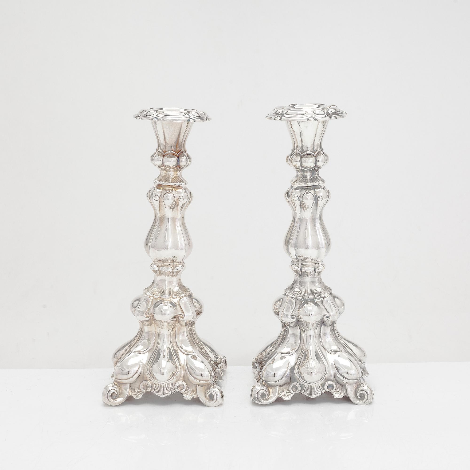 Kandelaber och ljusstake, silver, Kultakeskus, Tavastehus 1953-1972.