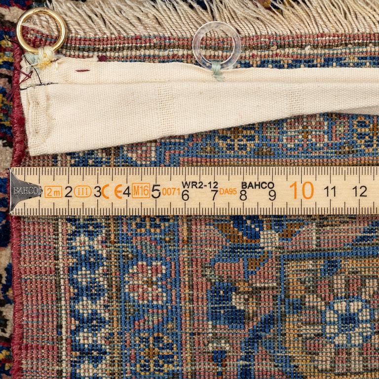 An antique silk Kashan, Central Persia, c. 201 x 130 cm.