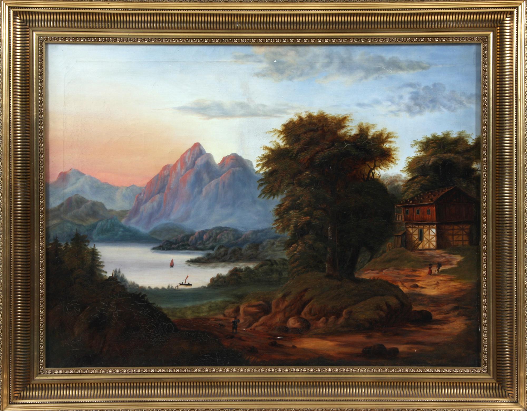 OKÄND KONSTNÄR, olja på duk, 1800/1900-tal, sign.