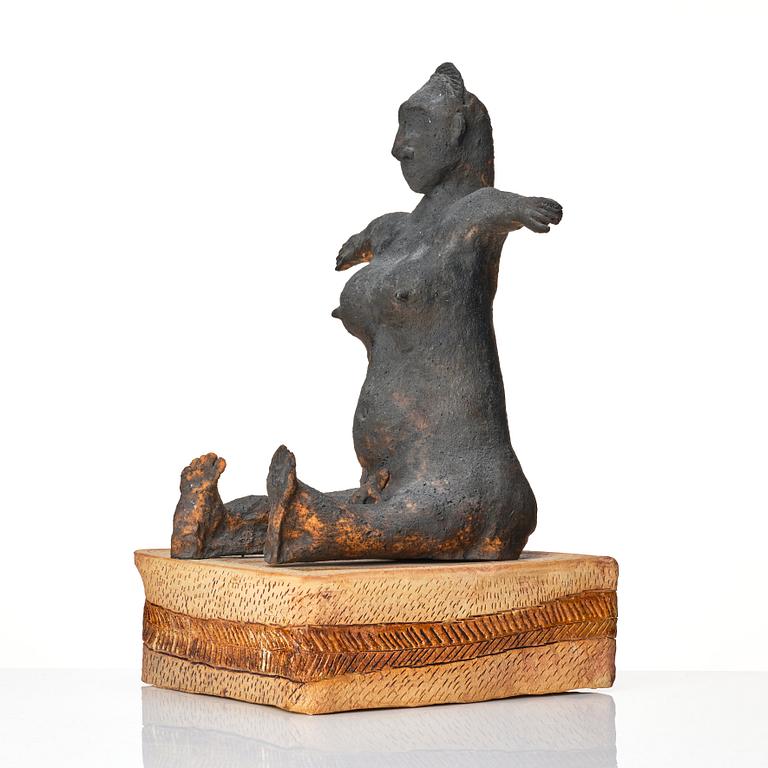 Ulrica Hydman-Vallien, a ceramic sculpture of a seated woman, Sweden, early 1970s.