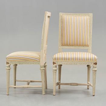 STOLAR, ett par, av Johan Hammarström (mästare i Stockholm 1794-1812), Gustavianska.
