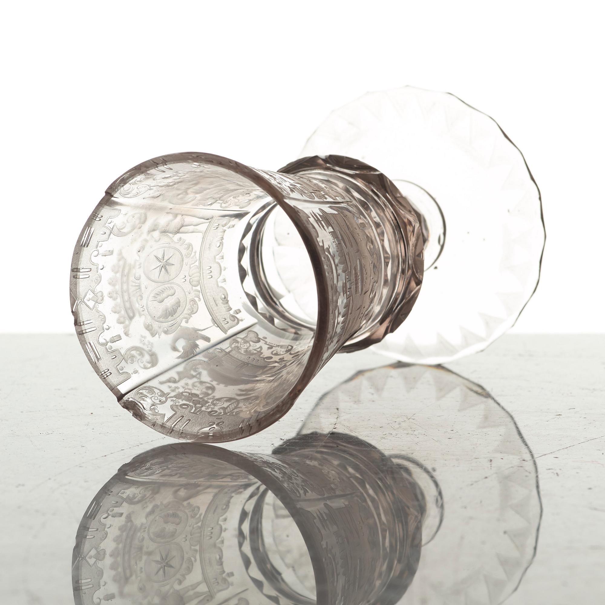 POKALGLAS Tyskland, troligen Potsdam, tidigt 1700-tal.