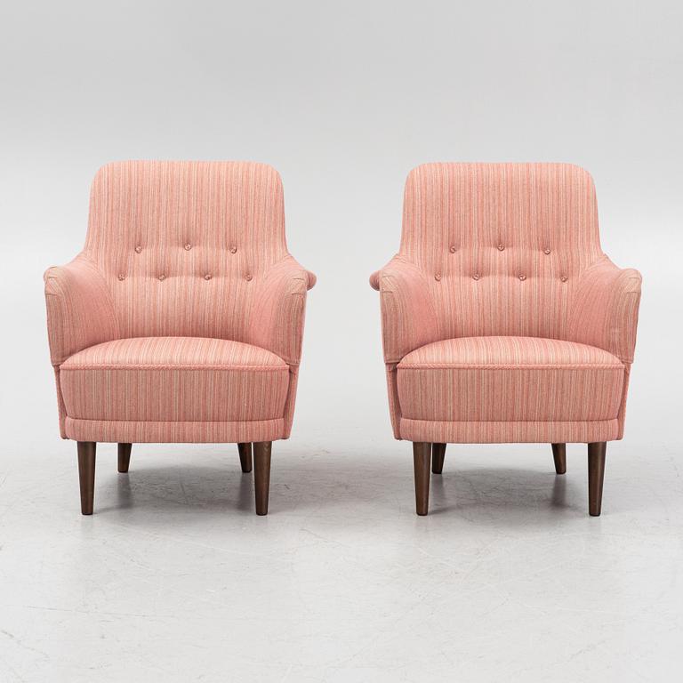 Carl Malmsten, a pair of 'Husmor' easy chairs from AB OH Sjögren, Tranås.