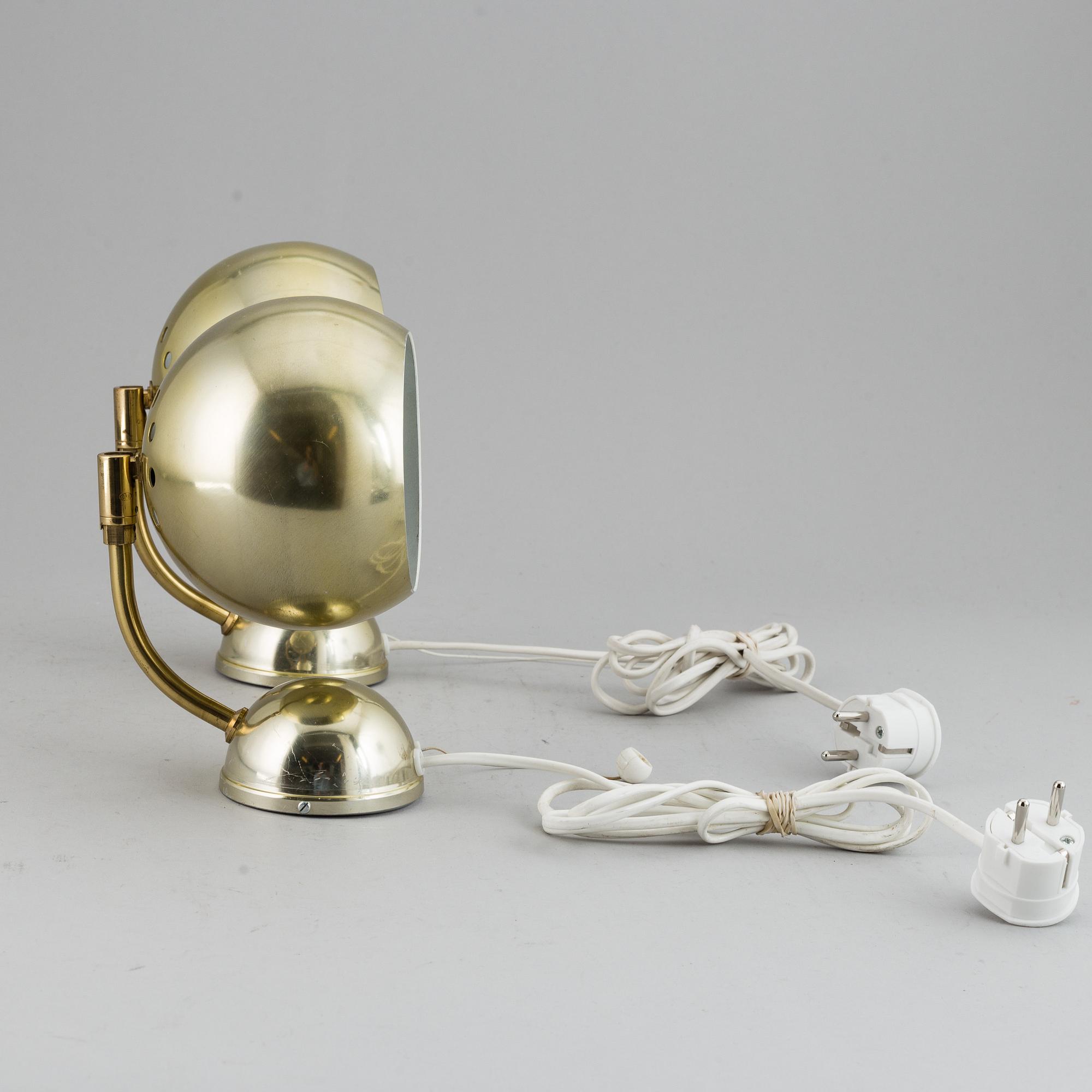 A pair of wall lamps, BJS, Skellefteå, 1970s.