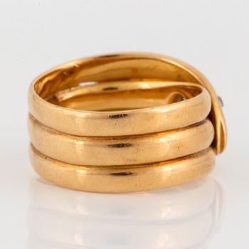 Ring 18K guld med gammal- och rosenslipade diamanter.