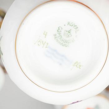 A SET OF 11 CUSTARD CUPS, porcelain, "Sachsisk Blomst", Royal Copenhagen.