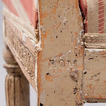 STOLAR, ett par, sengustavianska, signerade Erik Örhmark, EÖM. Ca 1800.